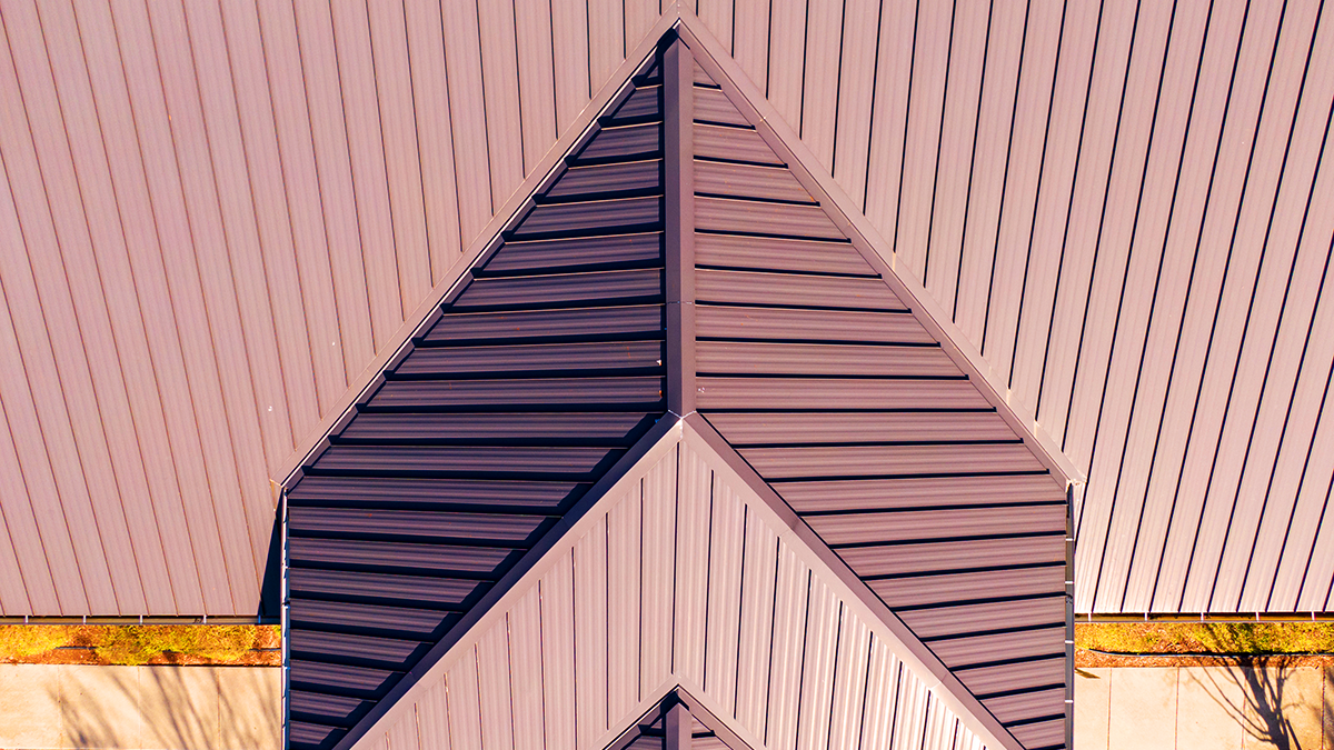 Metal roof from above