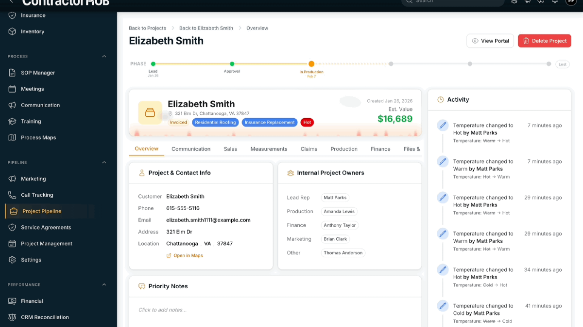 Hot leads feature in CRM Light Mode