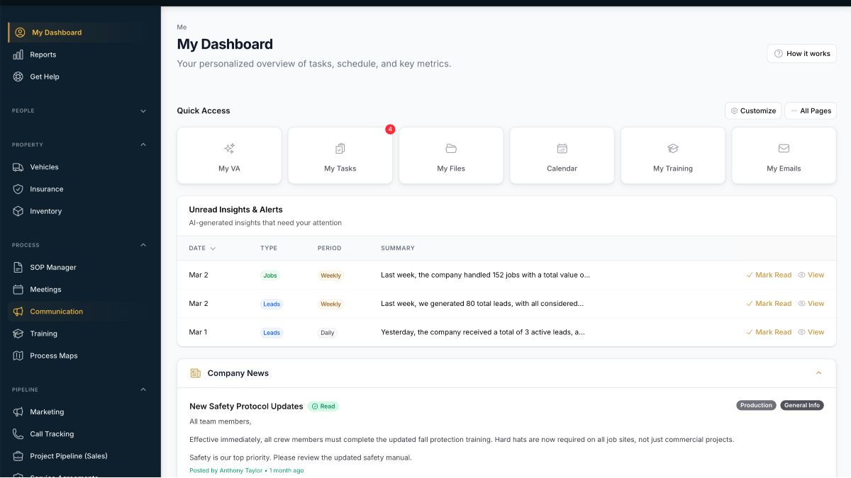 Smart Alerts in Dashboard