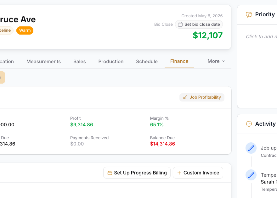 Job Profitability Report in Projects