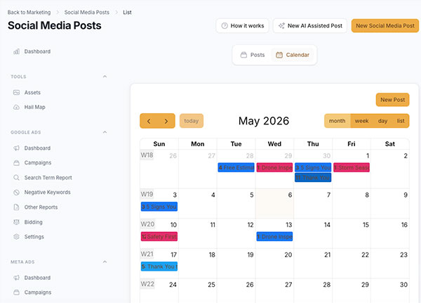 ContractorHUB Social Media post creation for contractors