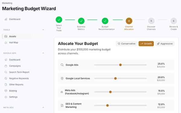 ContractorHUB Marketing Budget Wizard